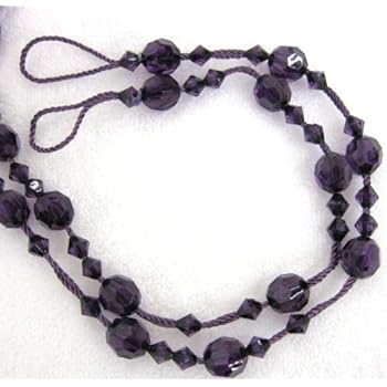 2 X Purple Beaded Curtain Tie Backs Tiebacks Amazon Co Uk