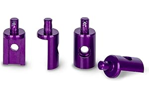 PrecisionGeek – Tamiya Lunchbox Mounts (Purple, Set of 4) – CNC Machined Aluminium Shock Mounts for Tamiya Lunchbox, Midnight Pumpkin, Monster Beetle – RC Upgrade Parts