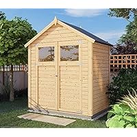 Alpholz Gerätehaus Alisha aus Fichten-Holz | Gartenhaus mit 14mm Wandstärke | Holzhaus inklusive Montagematerial…