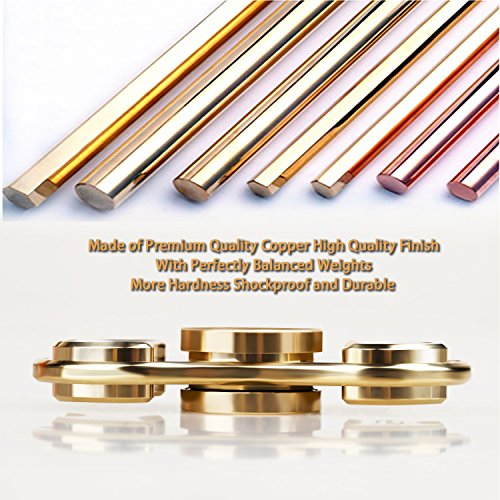 Fidget Hand Spinner Spielzeug, AiRunTech Copper High Speed EDC ADHD Focus Spinner to Relieves Anxiety and Boredom Fidget Hand Spinner Spielzeug für Kinder und Erwachsene Spielzeug Geschenke (Spinner01-Brass) - 4