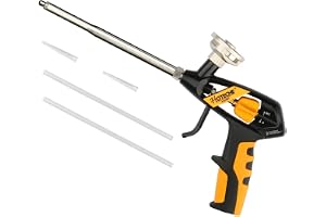 Hoteche Skumpistol – aluminiumhölje, 18 cm rostfritt stål skumrör, 2 mm mässingsmunstycke, enhandsjusteringsknapp, perfekt för bygg- och hemmaskumuppgifter