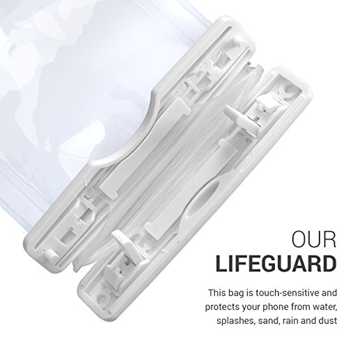 kwmobile VerschlieÃŸbare Smartphone Outdoor Beachbag Tasche - SchutzhÃ¼lle mit Armschlaufe - Schwimmt im Wasser - Handy Beach Bag in WeiÃŸ Transparent