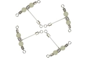 Ogquaton 5 Pcs De Pêche Roulement À Billes Emerillons Lumineux 3-Way Roulements Emerillons Crochet Connecteur Accessoires De Pêche En Mer Durable et Utile