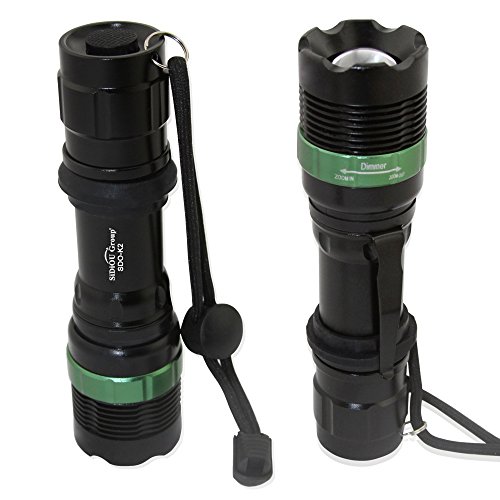 Sidiou Group Super helle Cree T6 LED Taschenlampe 900 Lumen-7W Zoomable Fackel mit 1 x 3.7V 3000mAh 18650 Li-Ionen-Akku (Taschenlampe + Batterie) - 6