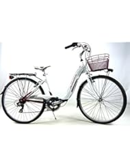 'Bicicleta "Adriatica" con cambio 6 V Modelo Relax Mujer 26 – Blanco/Rojo