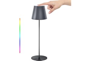 ‎MALUX GGNOO Tischlampe Kabellos aus Metall Dimmbar Led Tischleuchte Kabellos 8 Farben Led Tischlampe Ip54 Wasserdicht Indoor & Outdoor Wiederaufladbar Für Schlafzimmer,Bar, Tisch,Deko,Camping