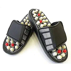 Shopeleven Accu Paduka/slipper Spring Slipper Acupressure & Magnetic Full Body Massage Foot Care Yoga Paduka Massager Massager (Multicolor)