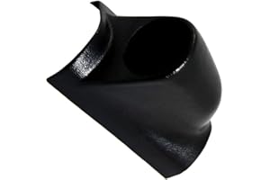 GlowShift Universal Black Single Pillar Gauge Pod - Fits Any Make/Model - ABS Plastic - Mounts (1) 2-1/16" (52mm) Gauge to Vehicle's A-Pillar