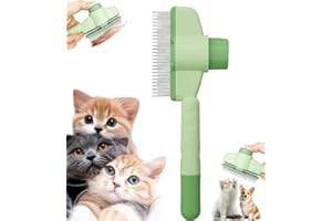 Glvomazty Cepillo para Gatos Set de 1 Piezas -cepillo gatos quitapelo - Ideal para Pelo Medio, Largo y Grueso - Quita Pelos de Gato, Previene Enredos y Elimina Pelos Muertos, verde