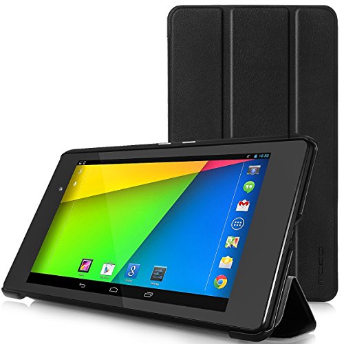 MoKo Google New Nexus 7 FHD 2nd Gen Hülle - Ultra Slim Stand Case Schutzhülle Case Tasche Smart Cover mit Auto Sleep Wake up Modus und Standfunktion für Google Nexus 7 2 2013 Tablet, SCHWARZ