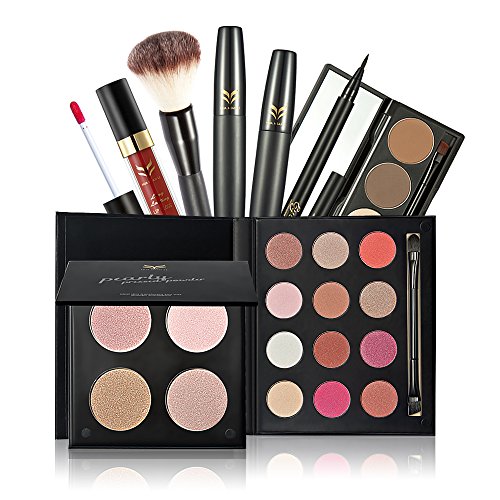 Anself HUAMIANLI 7St Make-up Set Schmink Set Ink. Matte Powder, Eye Shadow, Augenbrauenpuder, Lip Gloss, Pinsel, Wimperntusche und Eyeliner Pen - 8
