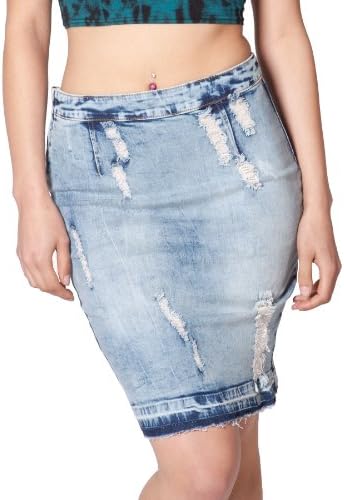 Short Destroyed Denim Skirt (SKIRT86) SKIRT86 Womens Jean Mini Skirt Midi SKIRT86-S UK 8