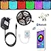 Led Stripes 5m TENLION LED Strip Licht Streifen Bluetooth Smartphone kontrolliert Apparaturen des Led Streifen Lichterkette RGB 5 Meter 150 Licht 5050 nicht wasserdichter Lampenband +12V 3A Elektrizitätsquelle geeignet für Android und IOS