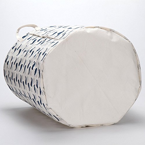 Sea Team 21.7″ Maxi-Bettwäsche und Baumwollgewebe Folding Kinderwäschekorb Eimer Zylindrische Burlap Leinwand-Speicher-Korb mit dem wasserdichten PE-Beschichtung Futter - 4