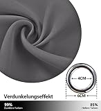 PONYDANCE 2 Stück Verdunkelungsvorhänge blickdichte Schal mit Ösen, Energiespar & Wärmeisolierend, Breite 140cm - 4