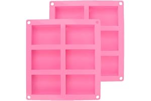 BLUVAST Seifenform Silikon, 2 Stücke Silikonform Rechteckig, Silikonformen Gießformen Seife, Seifenformen für Kuchen Backen Schokolade Biscuit Eiswürfel Selbstgemachte Handarbeit
