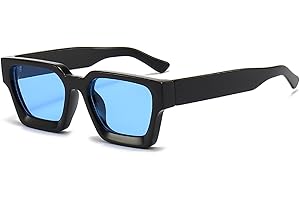 YAMEIZE Rettangolari Quadrati Occhiali da Sole-da Uomo Moda Rettangolari da Donna con Protezione UV400 Retrò Vintage Occhiali