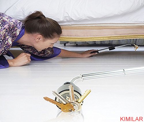 KIMILAR Einziehbares LED Taschenlampe Teleskop Verlängerung Fackel Arbeit Licht mit MAGNETIZED Finder Base Pick Up Tool(Max Length 57CM), inkl. Batterien (Gold) - 5