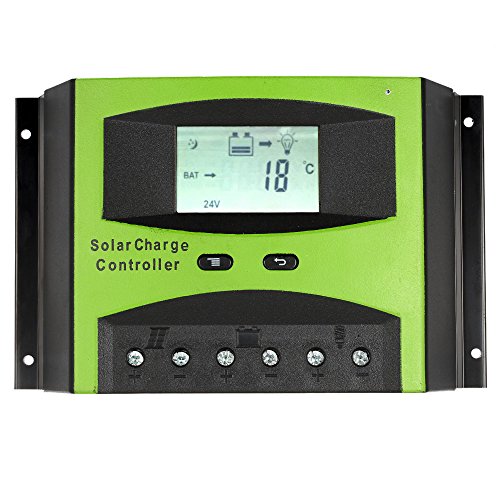 KKmoon 60A 12V/24V Solar Laderegler PWM Aufladung Temperatur Kompensation Überladung Schutz LCD Display für netzunabhängige Solaranlage