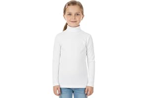 STAR FASHION Kids Turtle Neck Top Unisex Long Sleeve Polo Neck T-Shirt for Girls Boys Soft Stretchy Plain Base Layer School or Casual Wear Ages 5-13