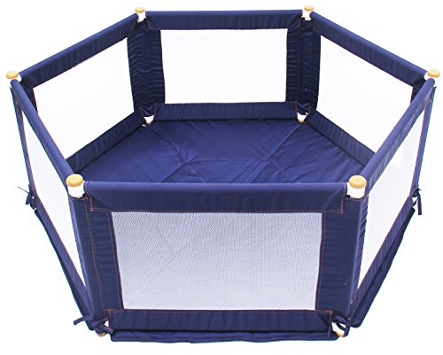 TikkTokk Pokano Fabric Playpen/Mat (Hexagonal, Blue)
