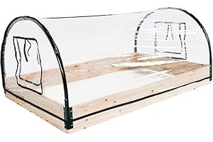 Linder Exclusiv GmbH Pflanztunnel 120 x 80 x 50 cm mit stabilem Rahmen und Abdeckfolie XXL Frühbeet für Garten