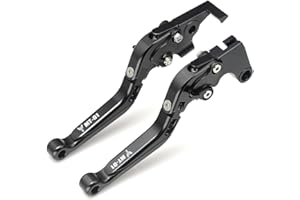 MOTORFISH Levier de frein à main réglable pliable et extensible en aluminium pour Yamaha MT-01 2004-2009 (noir)