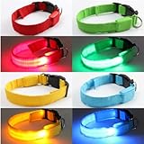 FamilyMall(TM) Hunde Katze LED Halsbänder Hundehalsband Leuchthalsband Blinklicht Leucht gelb
