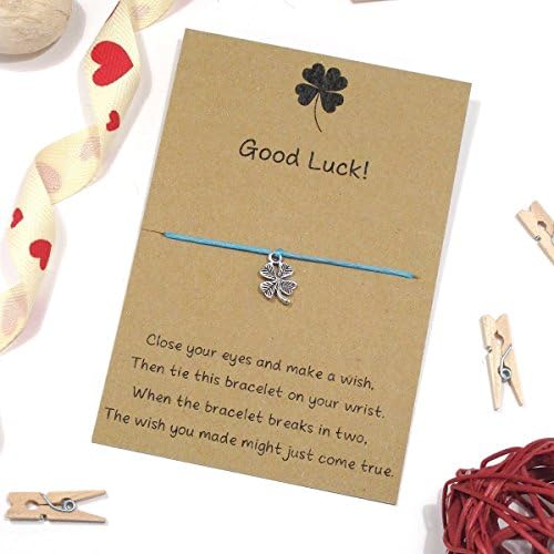 Good Luck Clover Charm Wish Bracelet