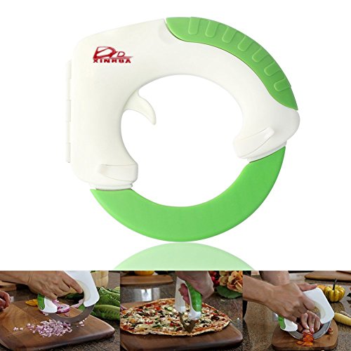 Bolo Küchenmesser, Universalmesser, Edelstahl, kreisförmig, Griff aus ABS, geeignet für Obst, Gemüse, Pizza, Käse, Fleisch