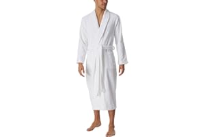 Schiesser Męski Szlafrok Frotte, Biały, M