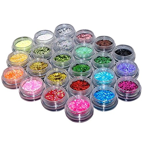 Ardisle 24 colori Glitter polvere di stelle per Nail Art su unghie, punte decorazione/artigianato/fai da te