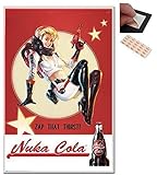 Bundle - 2 Items - Fallout Nuka Cola Poster - 91.5 x 61cms (36 x 24 Inches) and a Set of 4 Repositionable Adhesive Pads For Easy Wall Fixing
