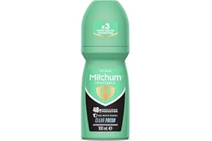 Mitchum Invisible Women 48HR Protection - Desodorante enrollable y antitranspirante, sin marcas blancas, sin alcohol, transparente y fresco