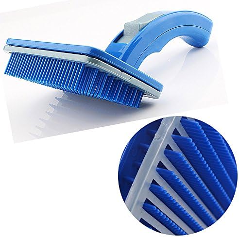 Q4 Grooming Brush for Dogs or Cats; Dematting/Shedding Brush with Hair Removal Feature. Self Cleaning Slicker Brush, Pet Grooming Brush.