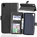 Produktbild Nancen Alcatel One Touch idol 3 5.5 (5,5 Zoll) Lederhülle Neu Style Acht Farbe Weich PU Flip Case Ledertasche / Schutz Etui, Einfach Vintage Kollektion Karten Slot Foto Wallet Hülle Handy Tasche Zubehör