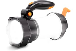 K KASONIC 2 EN 1 Lampe de Camping LED, Torche Rechargeable avec Manivelle pour Charge d'Urgence, Lampe de Camping Portable avec 3 Modes d'Éclairage pour Randonnée en Plein Air