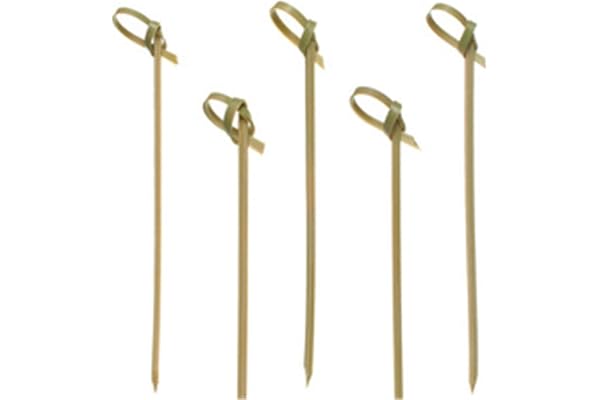 Papstar Fingerfood-spett/träspett "knutar" (250 stycken) 6 cm, naturträspett av bambu med originalknutar, för fingermat, små snacks och antipasti, originaldesign #16769