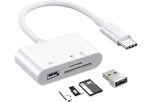 JUGNAW Lettore Schede SD USB C 3-in-1 con Adattatore USB C a SD/Micro SD/USB 3.0, Compatibilità Universale per M acBook, H uawei, S amsung, L aptop T ablet, Trasferimento Dati ad Alta Velocità fino a 5 Gbps
