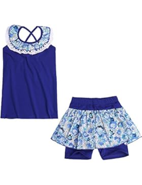 YiZYiF Kinder Baby Mädchen Bekleidung Set Sommer Shirt Tops + Blumen Hosenrock Shorts Sommerkleid Outfits