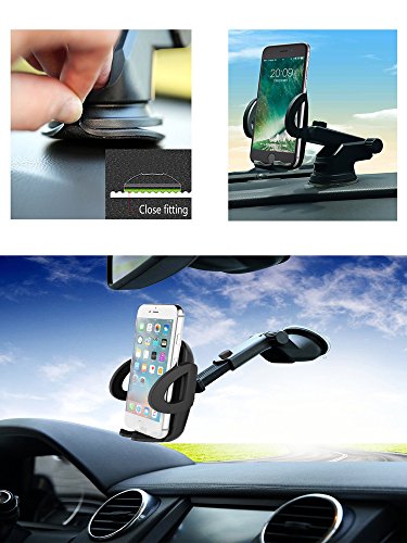 Supporto Auto Smartphone, iAmotus Porta Cellulare Universale Ventosa Fort per Cruscotto Parabrezza e per iPhone X/8/8P/7/6s/6 Samsung Galaxy/Note S8 S7 Huawei Sony e Android Smartphone GPS