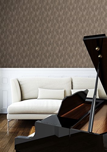 Tapete Braun Vliestapete in Stoff Optik , schöne, moderne, edle Tapete im Grafik Design , für Wohnzimmer, Schlafzimmer oder Küche inklusive Newroom Tapezier Ratgeber mit Tipps für perfekte Wände - 5