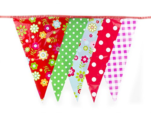 Fun Garden Party Vintage Print Plastic Bunting 10 Meters ~ 20 Pennant Flags - Suitable For Indoor Or Outdoor Use reviews Fun Garden Party Vintage Print Plastic Bunting 10 Meters ~ 20 Pennant Flags - Suitable For Indoor Or Outdoor Use