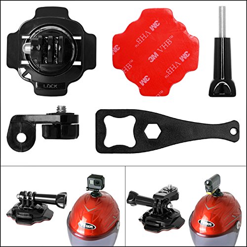 Fantaseal® 5-en-1 Acción Casco de la cámara Kit de montaje giratorio Montaje adhesivo giratorio de 360 grados para Sony Casco...