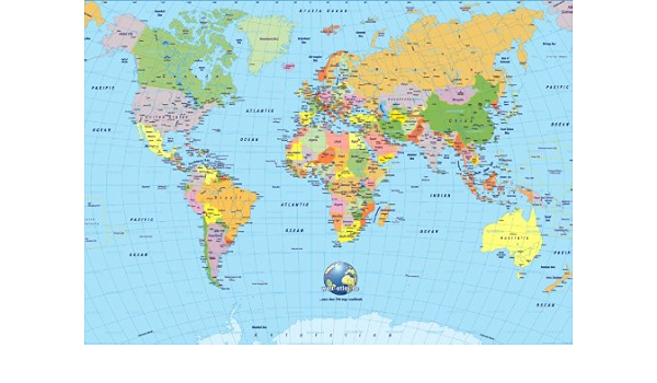 Feuille De Glacage Pour Gateaux Motif Mappemonde Format Amazon Fr Cuisine Et Maison