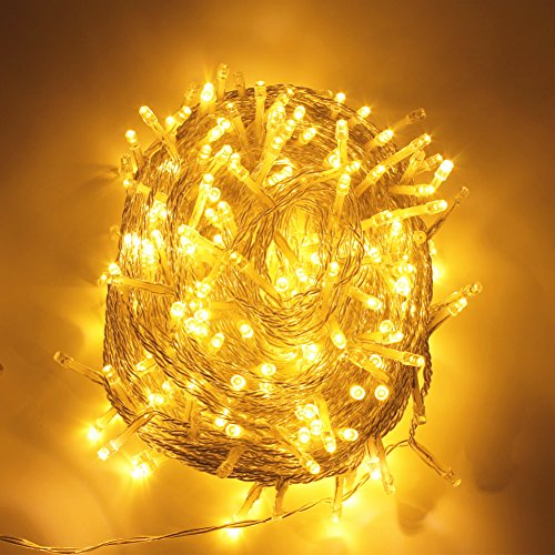 300er Led Lichterkette Strombetrieben mit Stecker Außen und Innen für Garten Hochzeit Weihnachten Party Warmweiß Gresonic (300 Led Warmweiß) - 7