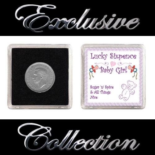 LUCKY SIXPENCE FOR NEW BORN BABY "GIRL"