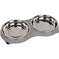 Pawsitiv 4 Paw Cat Dish Dinner Set Grey M+M350ml+ 350ml