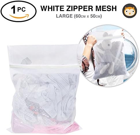 Single Mesh Zipper Laundry Bag, Zippered Mesh Net Wash Bag, Mesh Washing Bags - Single Large Size