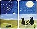 Produktbild WENKO 2521140500 Herdabdeckplatte Universal Katzen, 2er Set, für alle Herdarten, Gehärtetes Glas, 30 x 1.8-4.5 x 52 cm, Mehrfarbig